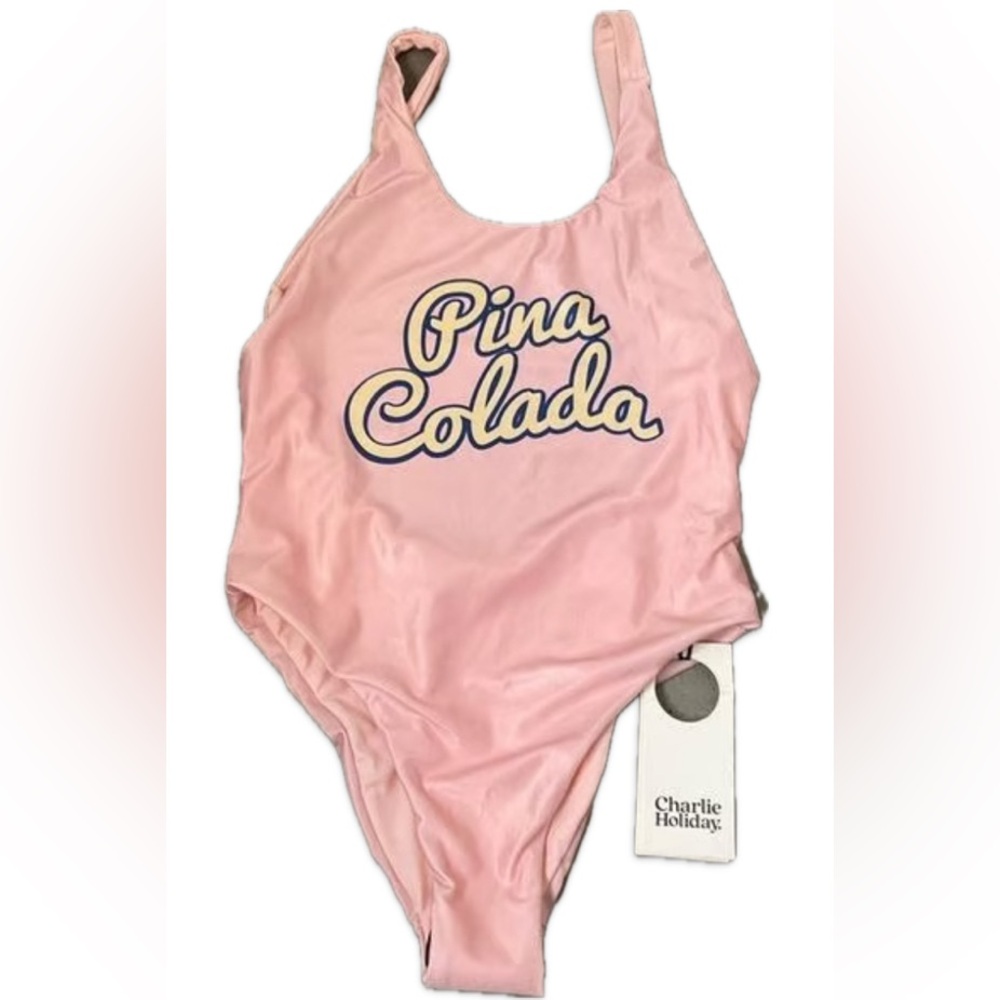 NWT [Charlie Holiday] Pina Colada Graphic High-Cut One-Piece Swimsuit Women's 2 - Picture 5 of 8